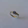9ct White Gold Filigree Ring with Sapphire